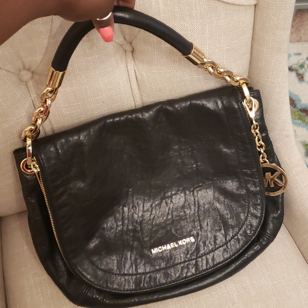 Black soft leather Michael Kors Purse